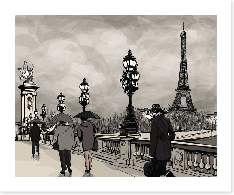 Alexander III bridge rain