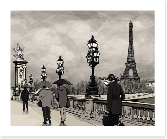 Alexander III bridge rain