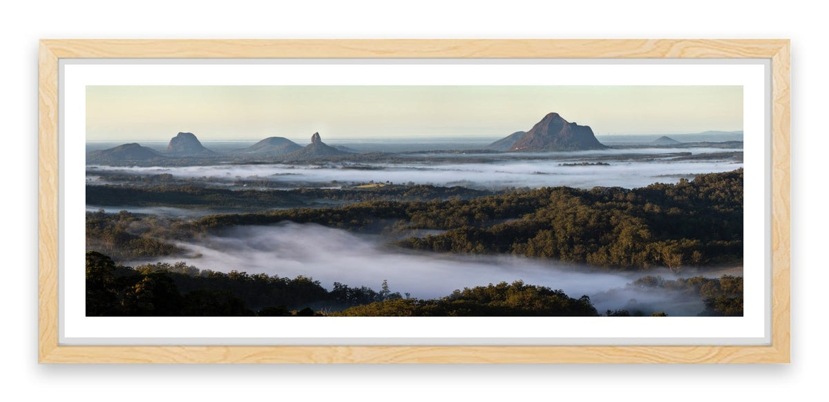 Glasshouse Mountains panorama