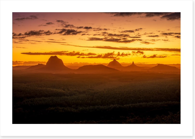 Glasshouse Mountains sunset
