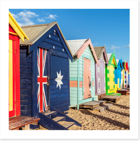Beach huts in the sun (Custom)
