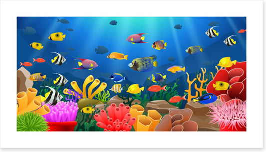 Sunbeams, fish and coral (Custom)