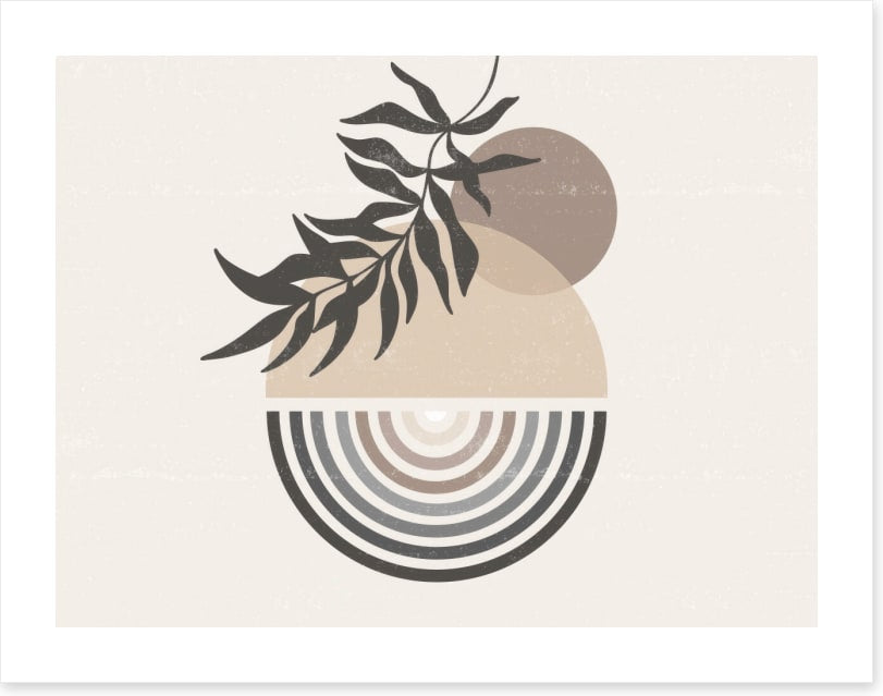 Retro moonrise leaves